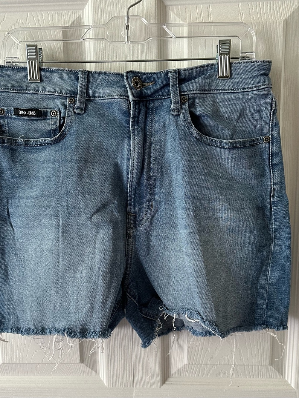 DKNY Light Wash Denim Cutoff Shorts